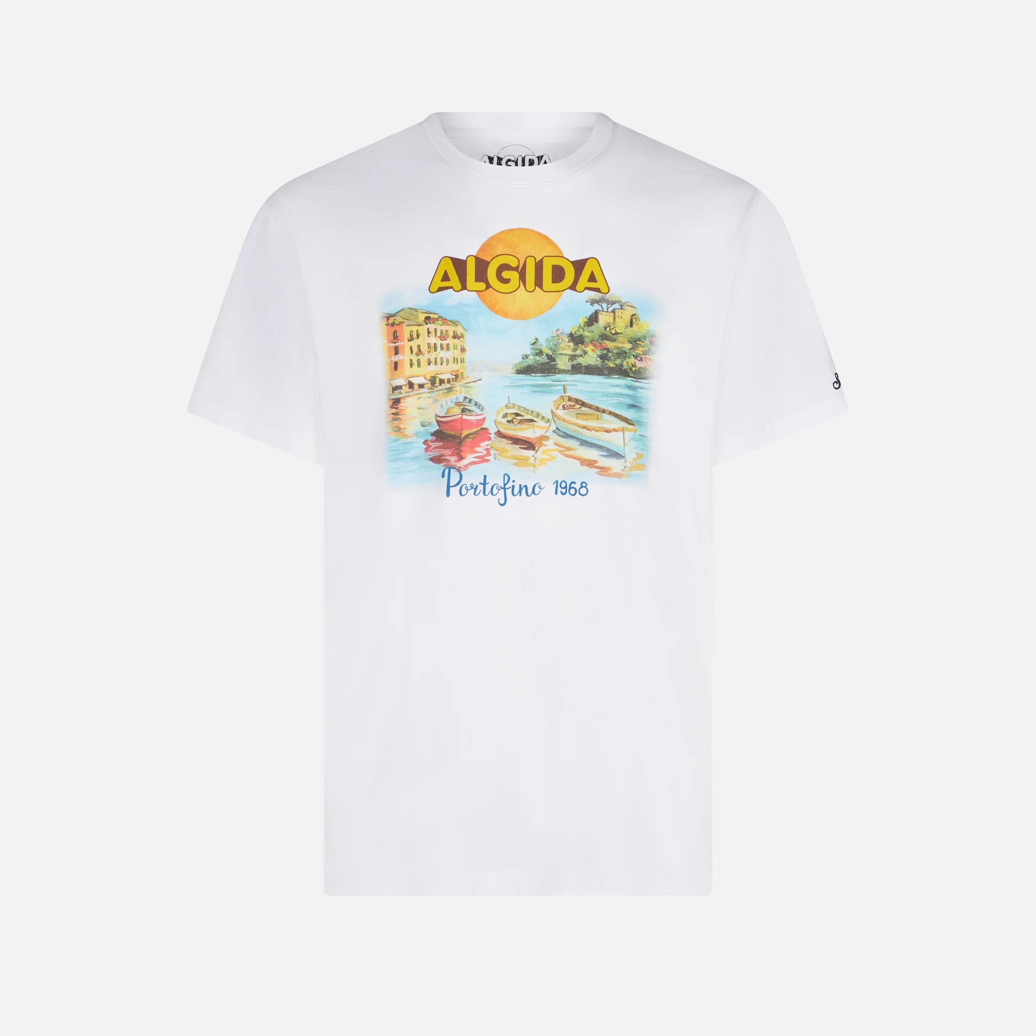 T-shirt da uomo in cotone con stampa Algida Portofino | ALGIDA® EDIZIO