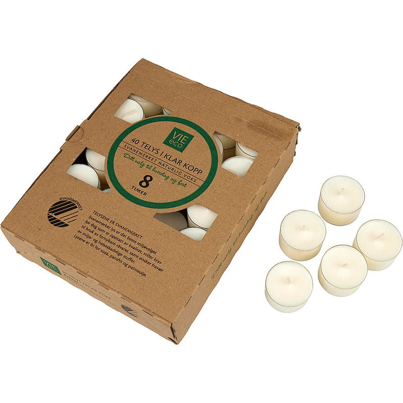 Vie Eco värmeljus 40-pack 8 timmars ljus Vie Eco