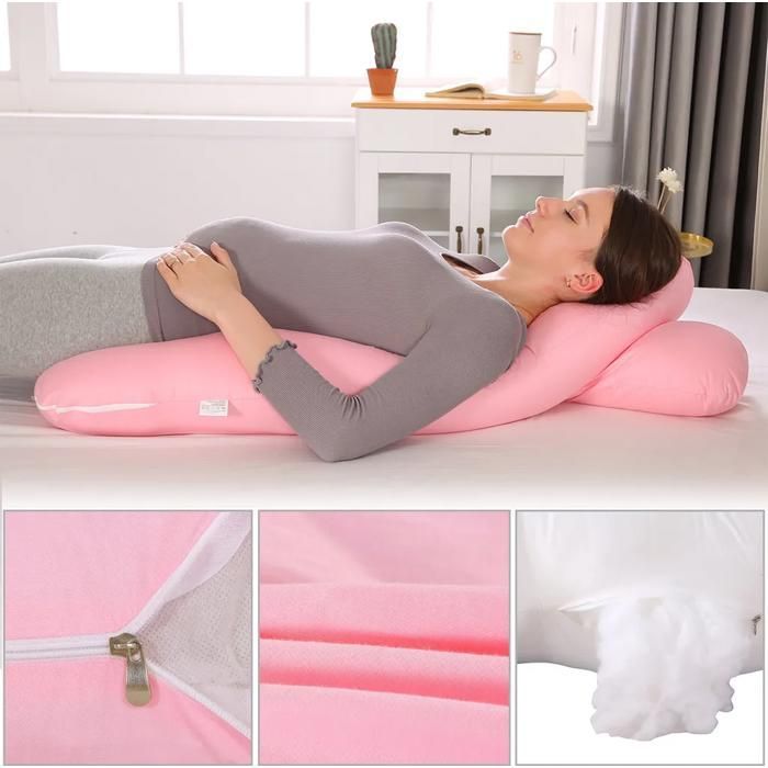 Almohada de embarazo en forma de U de Topchances, almohada para dormir de lado, almohada de soporte para la espalda para el cuerpo y YYV