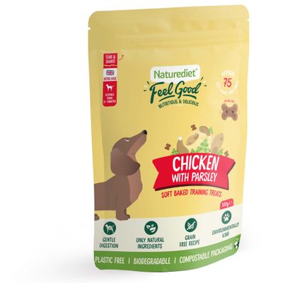 Naturediet Feel Good Biscotti morbidi per l'addestramento al forno - Pollo e prezzemolo