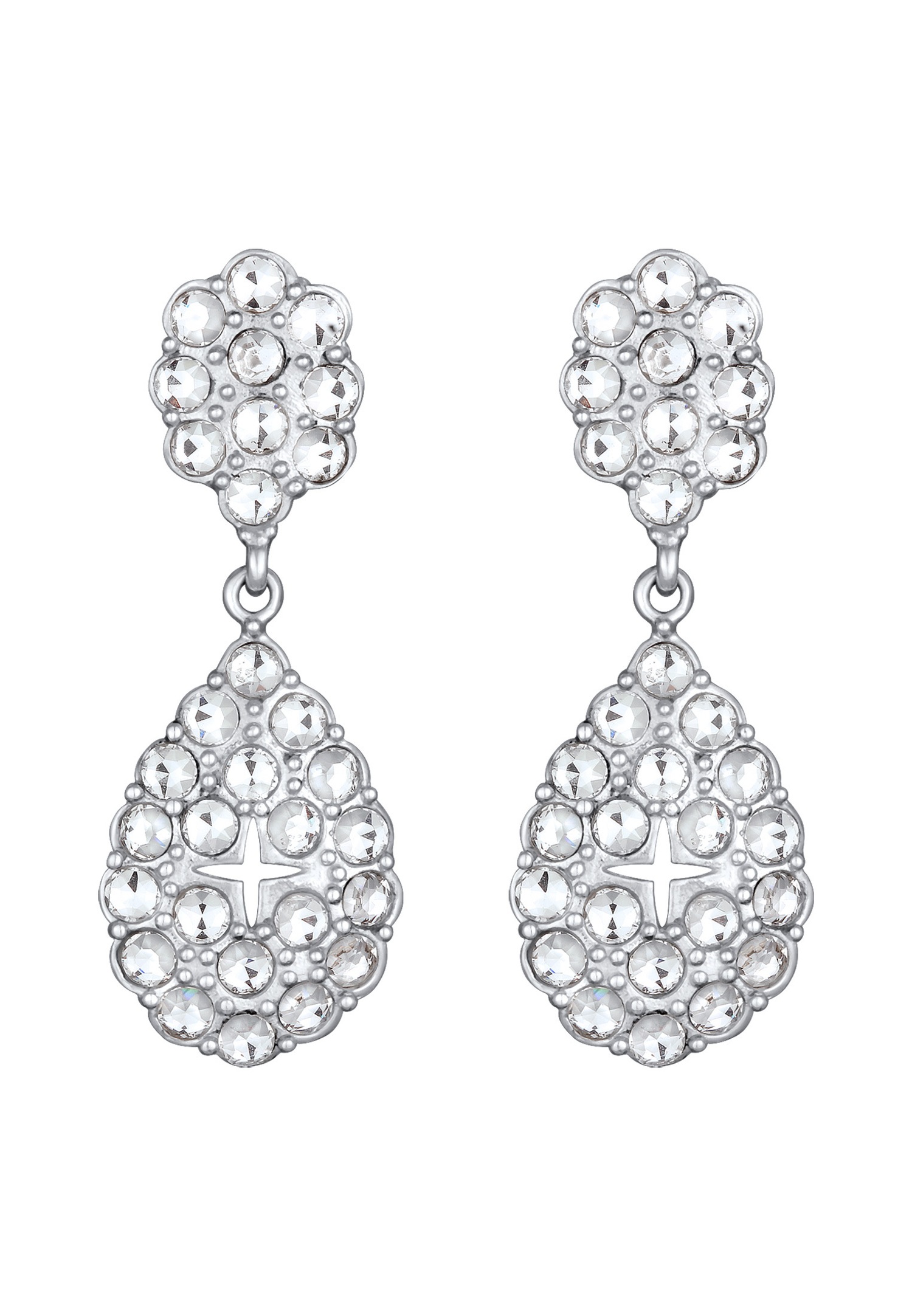 Elli PREMIUM Femmes Pendentif d'oreilles Chandelier Glamoureux avec cristaux en argent sterling 925