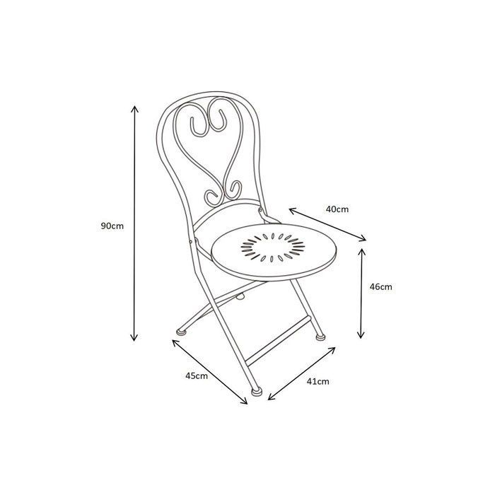 Set van 2 opklapbare metalen tuinstoelen in smeedijzerstijl - Wit - GUERMANTES by MYLIA
