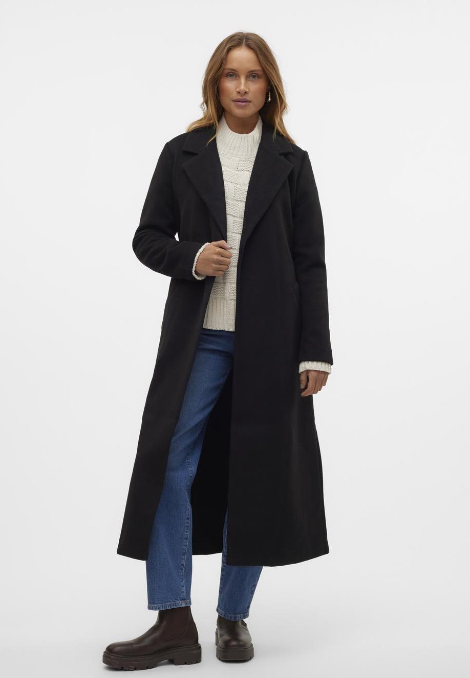 Vero Moda VMFORTUNEAYA LONG - Klassieke jas - zwart