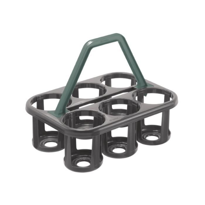 Panier de transport - ROTHO - 6 bouteilles - Plastique - Anthracite/vert foncé - 350x260x270 mm