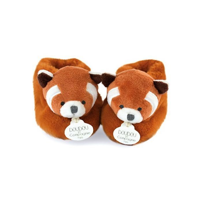 Chaussons bébé - Doudou & compagnie - Panda Roux - Orange - 0/6 mois - Partenariat UNICEF