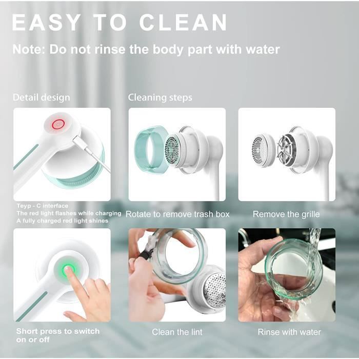 Removedor de fiapos elétrico para roupas, removedor de fiapos elétrico com 2 cabeças para roupas, removedor de fiapos de roupas