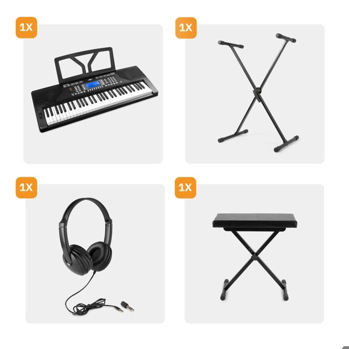 Max Rhapsody61P - 61-tangenters halvvektet elektronisk keyboard, komplett pakke, stereohøyttalere - MIDI-keyboard