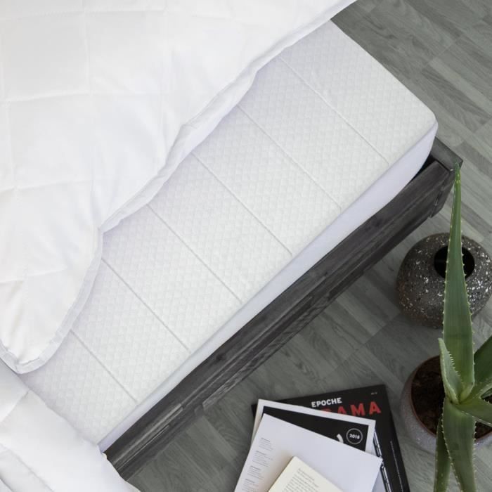 Cubrecolchón de 140x190 cm - Cubrecolchón de espuma de confort - Funda de microfibra - Cubrecolchón ortopédico suave - 5 cm de grosor
