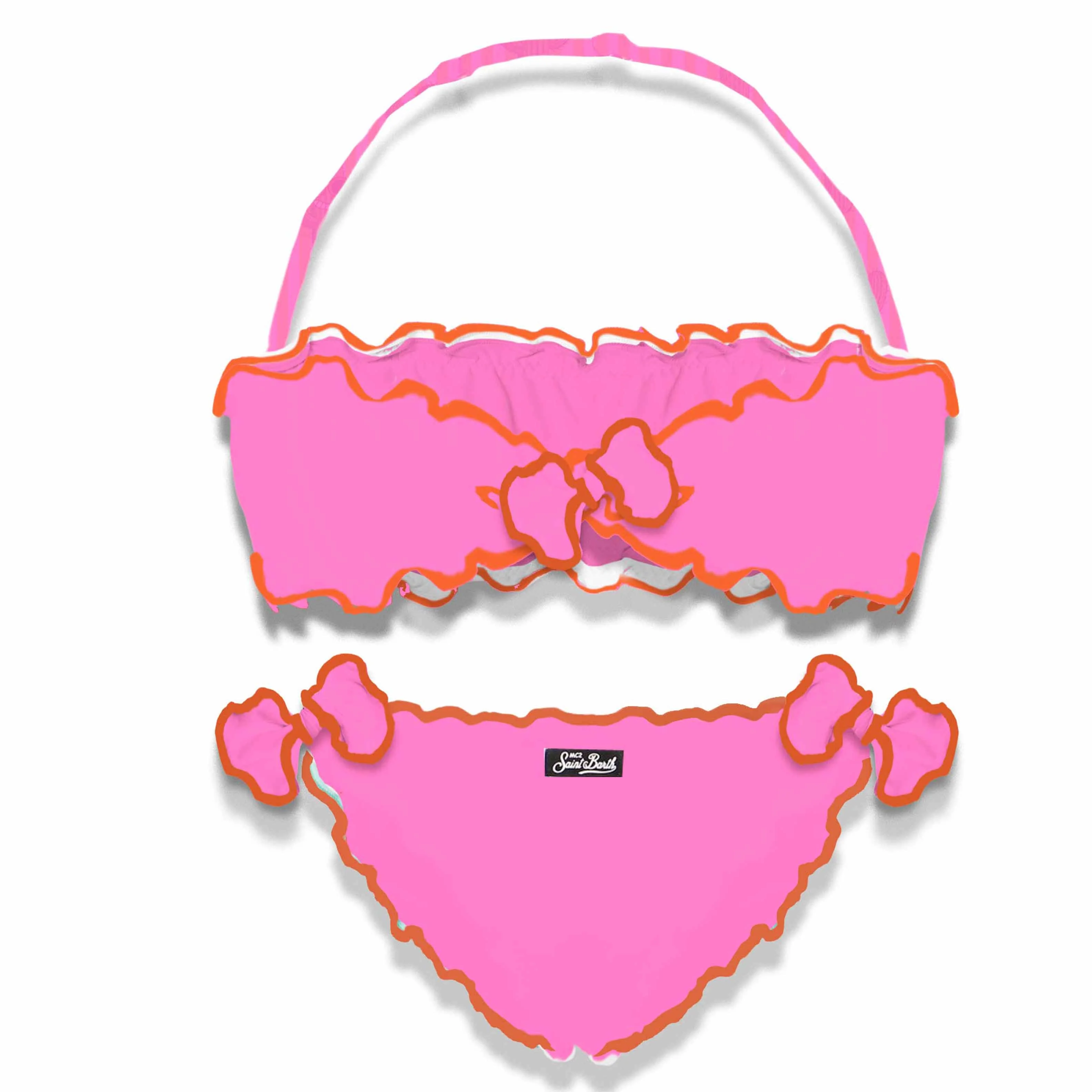 Bandeaubikini voor meisjes met sterrenprint