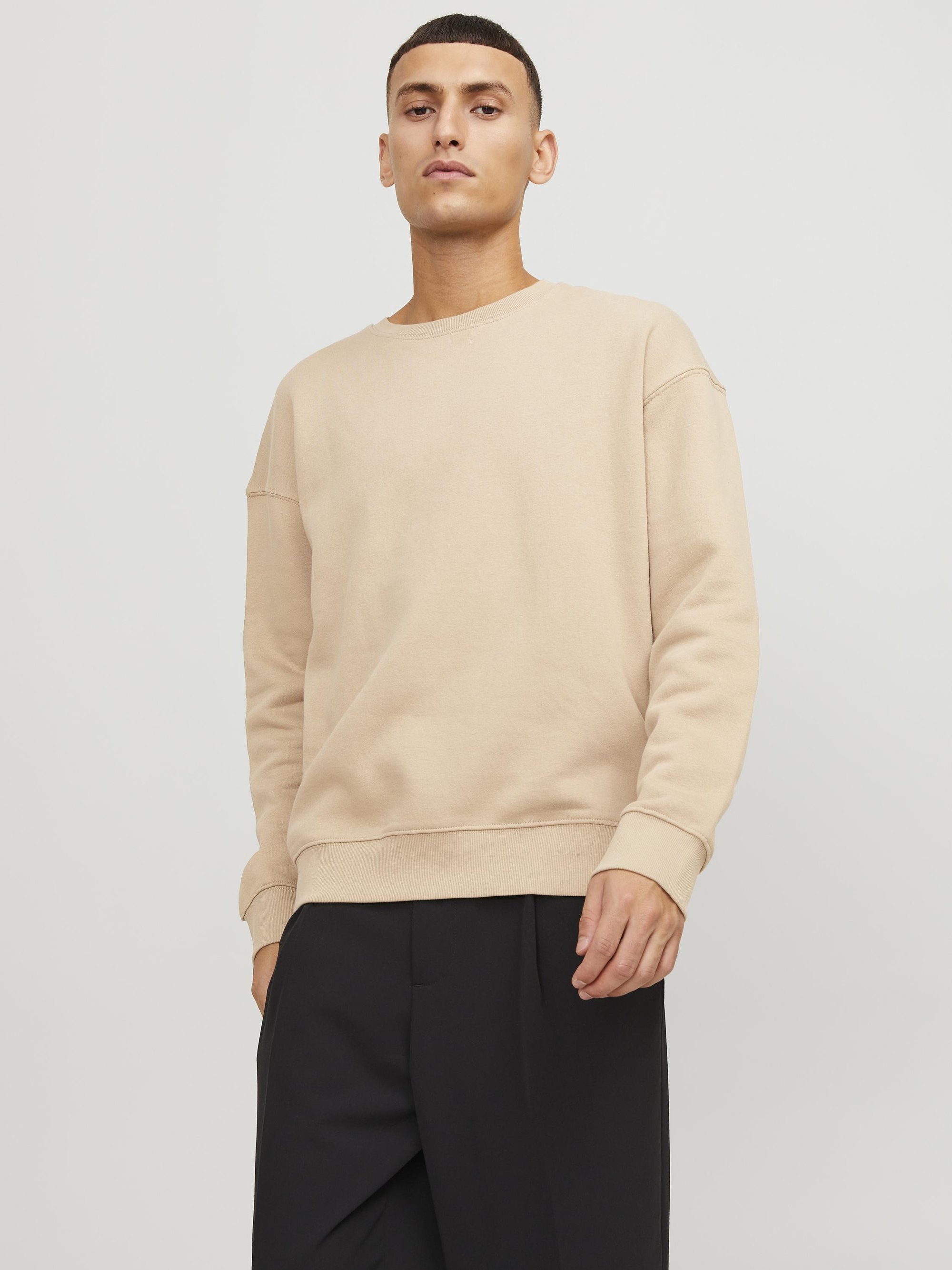 Jack & Jones JJESTAR CREW NECK - Sweatshirt - beige