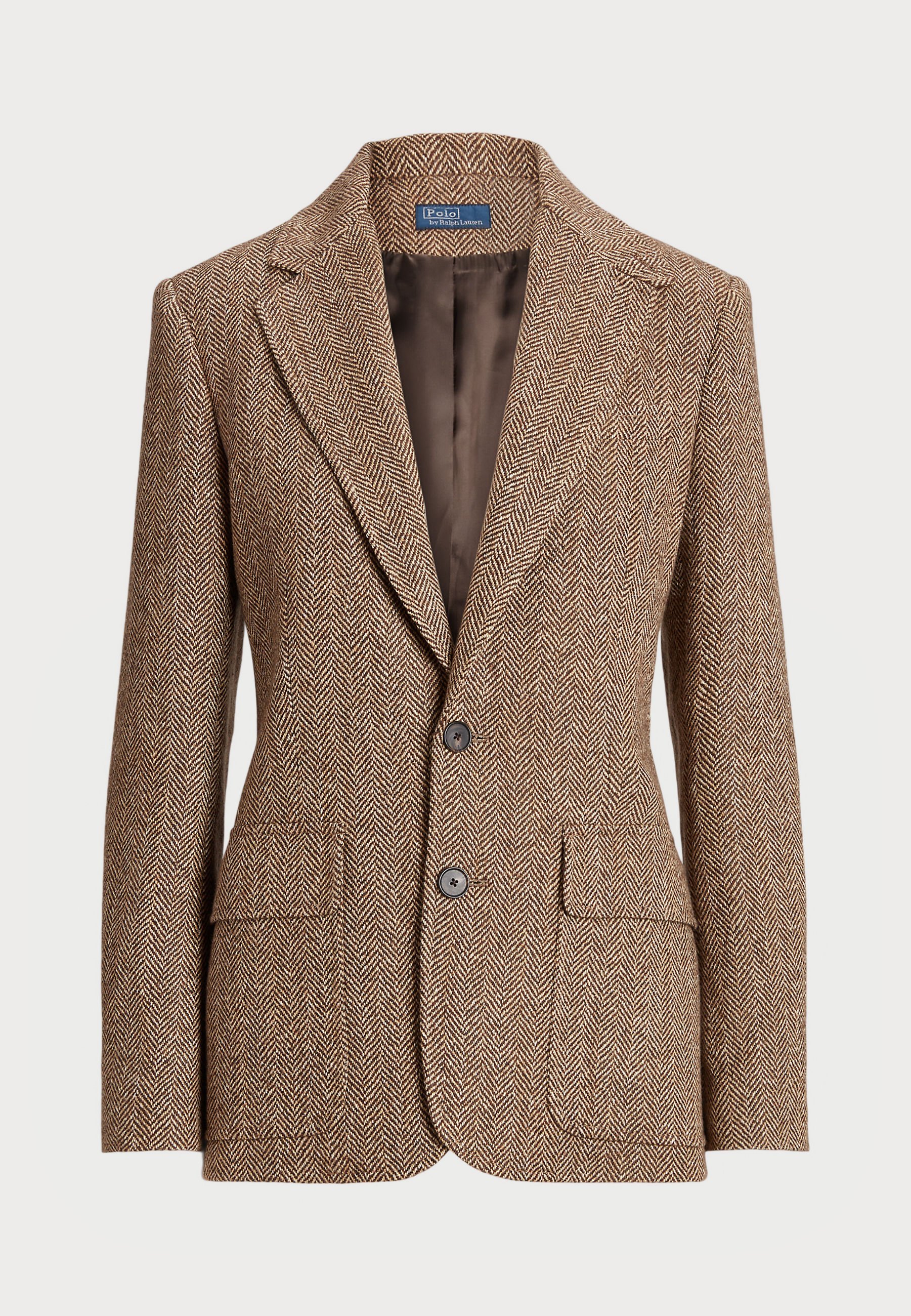 HERRINGBONE LINEN BLEND BLAZER - Bleiseri - brown/kermanvärinenPolo Ralph Lauren