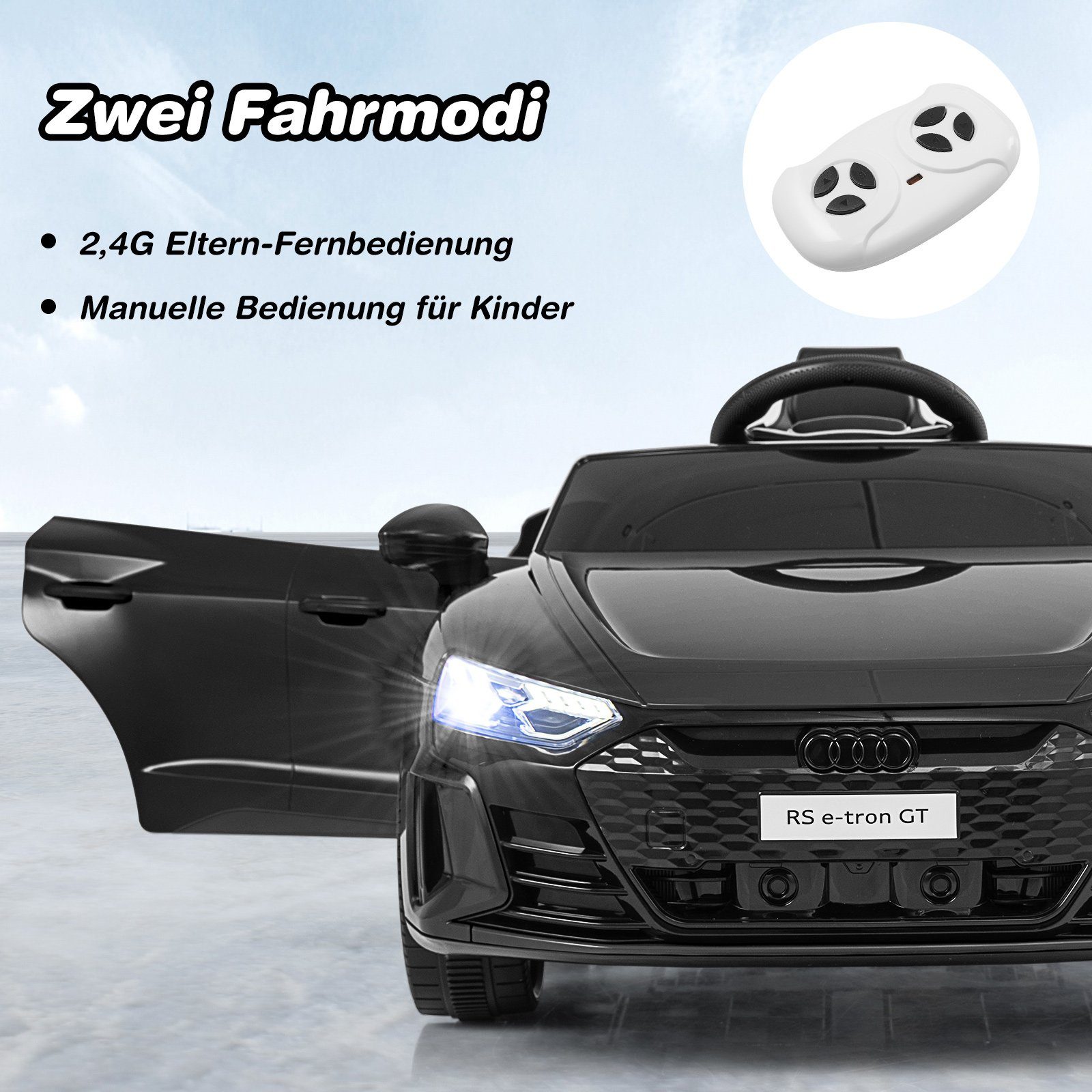 COSTWAY Elektryczny samochód dla dzieci 12V Audi Elektryczny samochód, 3-5 km/h
