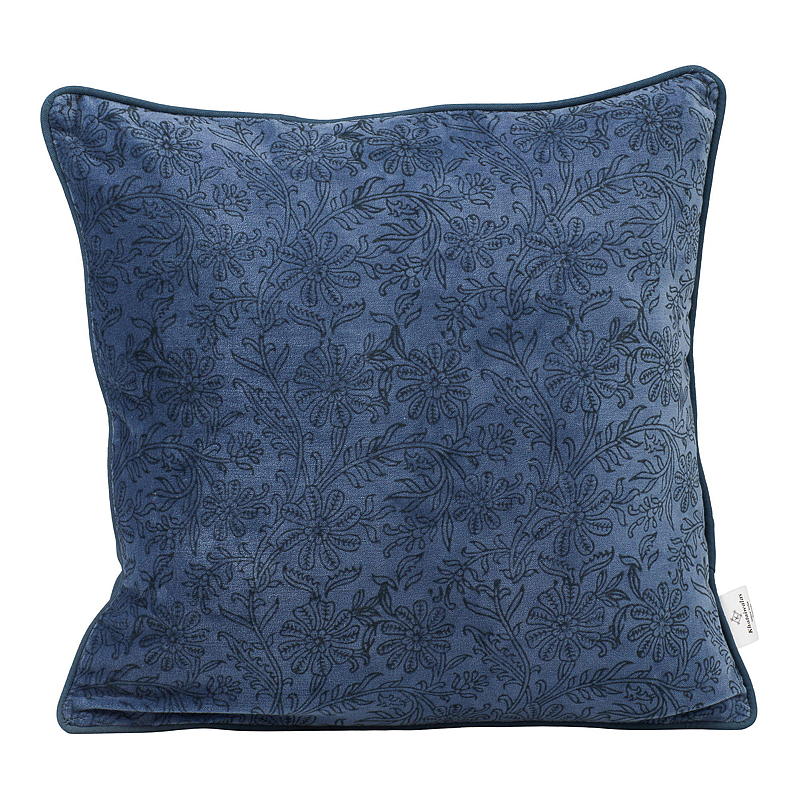 Coussin d'intérieur 42x42 cm en velours à motif floral