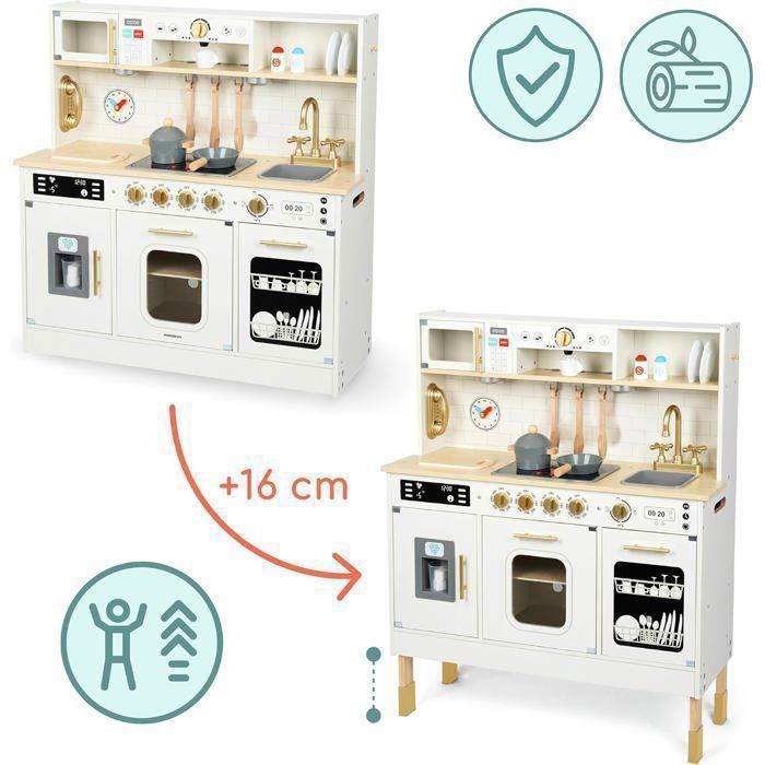 Cuisine Enfant d'imitation LED 88-104 cm- MAMABRUM - MAM155 PLAY KITCHEN - Éléments lumineux - Réglable en hauteur