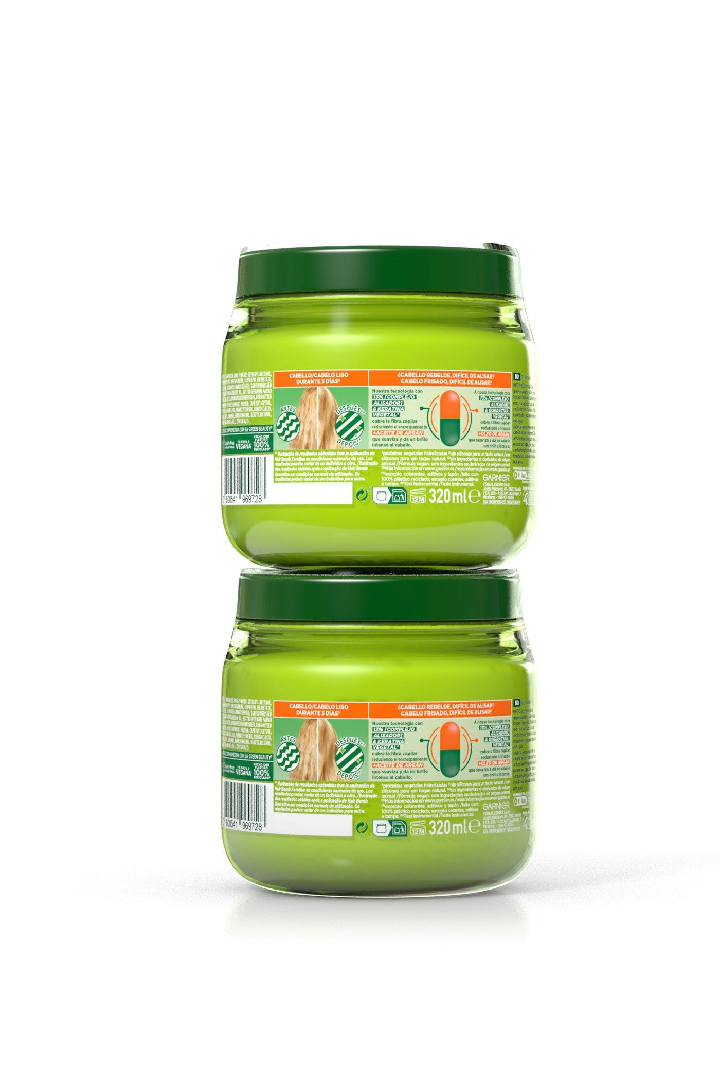 „Fructis Hair Bomb“ keratino plaukų kaukė glotniems ir žvilgantiems plaukams Plaukų kaukės