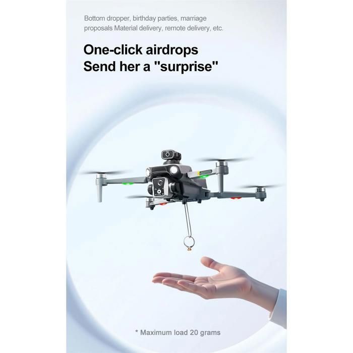 Dron, 4K, evasión de obstáculos, vuelo estacionario, transmisión de video 5G, 3 baterías