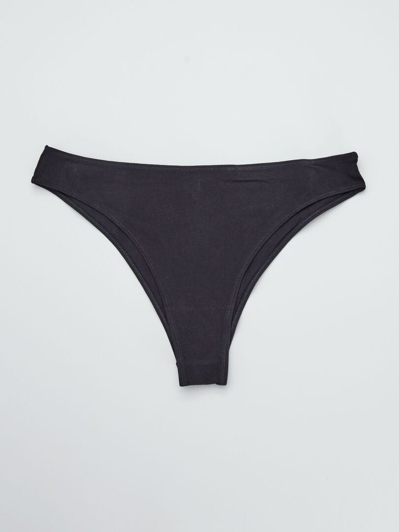 Conjunto de 2 tangas de algodão - pretas