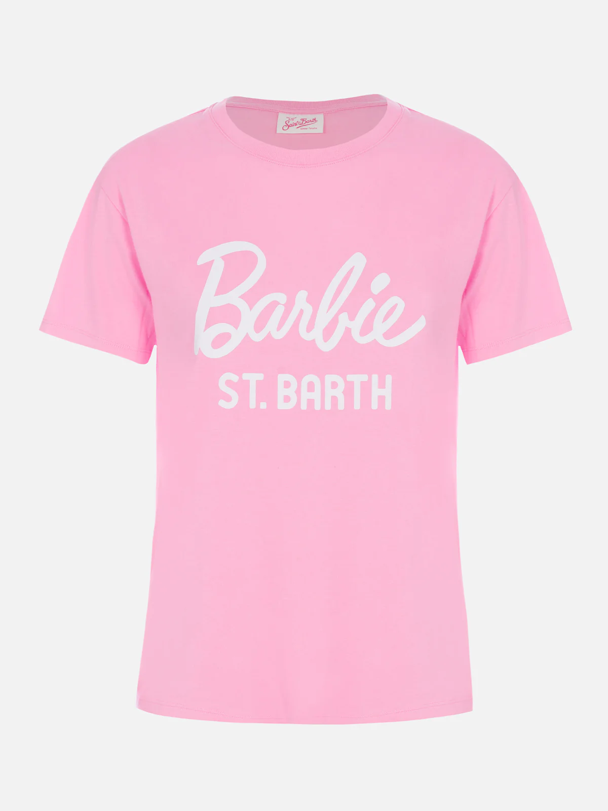 Emilie dames T-shirt met ronde hals van katoenen jersey en Barbie-print.