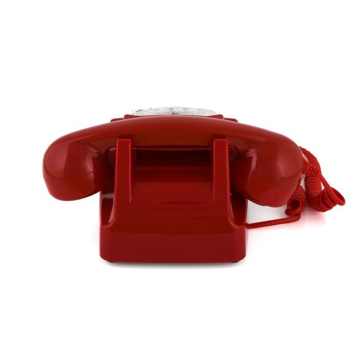 Festnetztelefon – GPO – 746 – Traditionelles Wählscheibentelefon – Authentischer Klingelton – Vintage-Rot