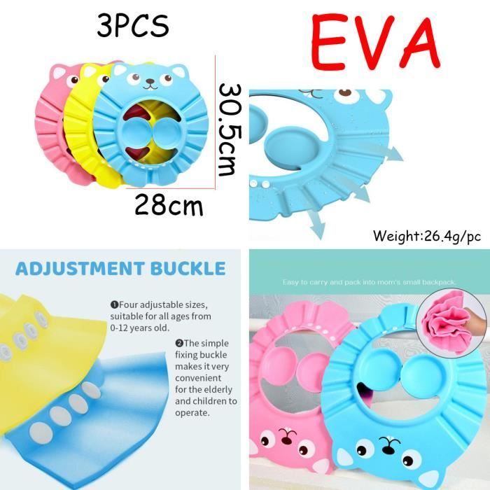 Baby Swim Cap - Maple Leaf - 3pcs - Adjustable - EVA - Unisex