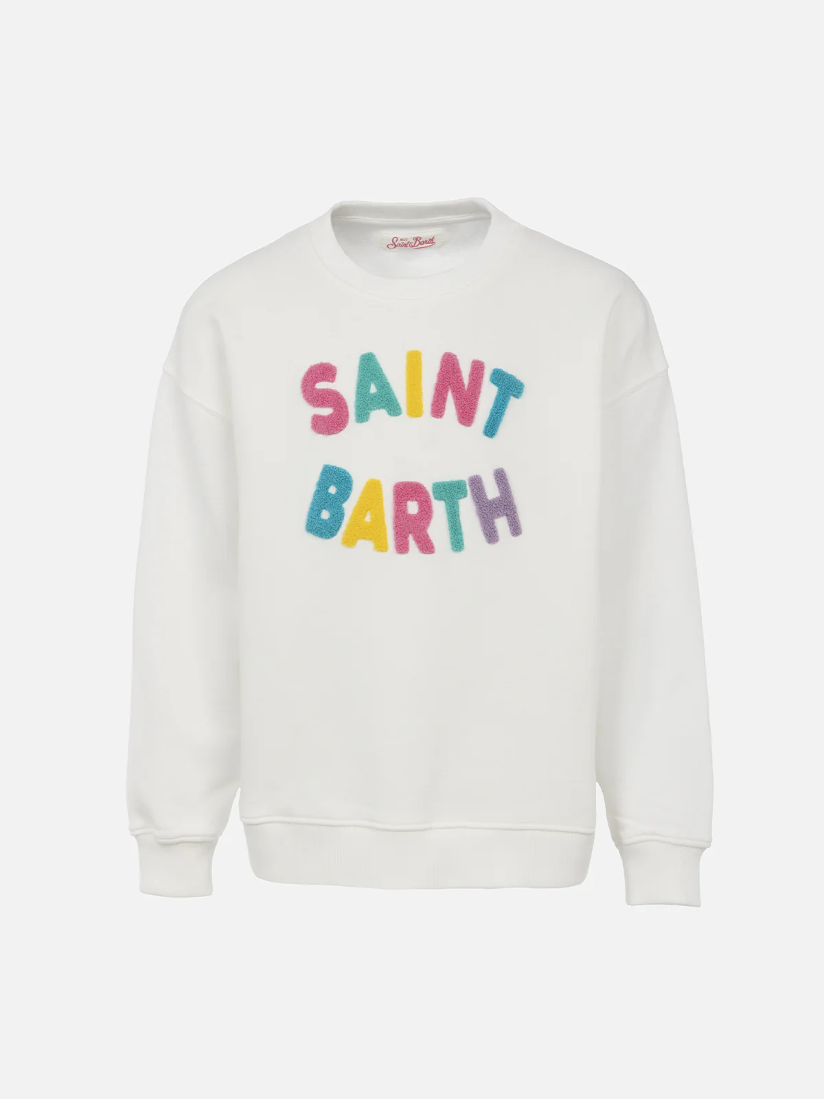 Briony meisjessweatshirt met Saint Barth-patch van veelkleurige badstof.