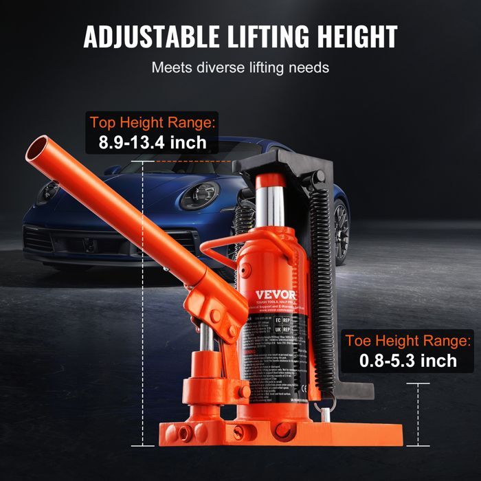 Gato hidráulico de pie VEVOR 2.5T - Gato para maquinaria con capacidad de elevación de 5T para maquinaria de alto nivel, uso industrial.