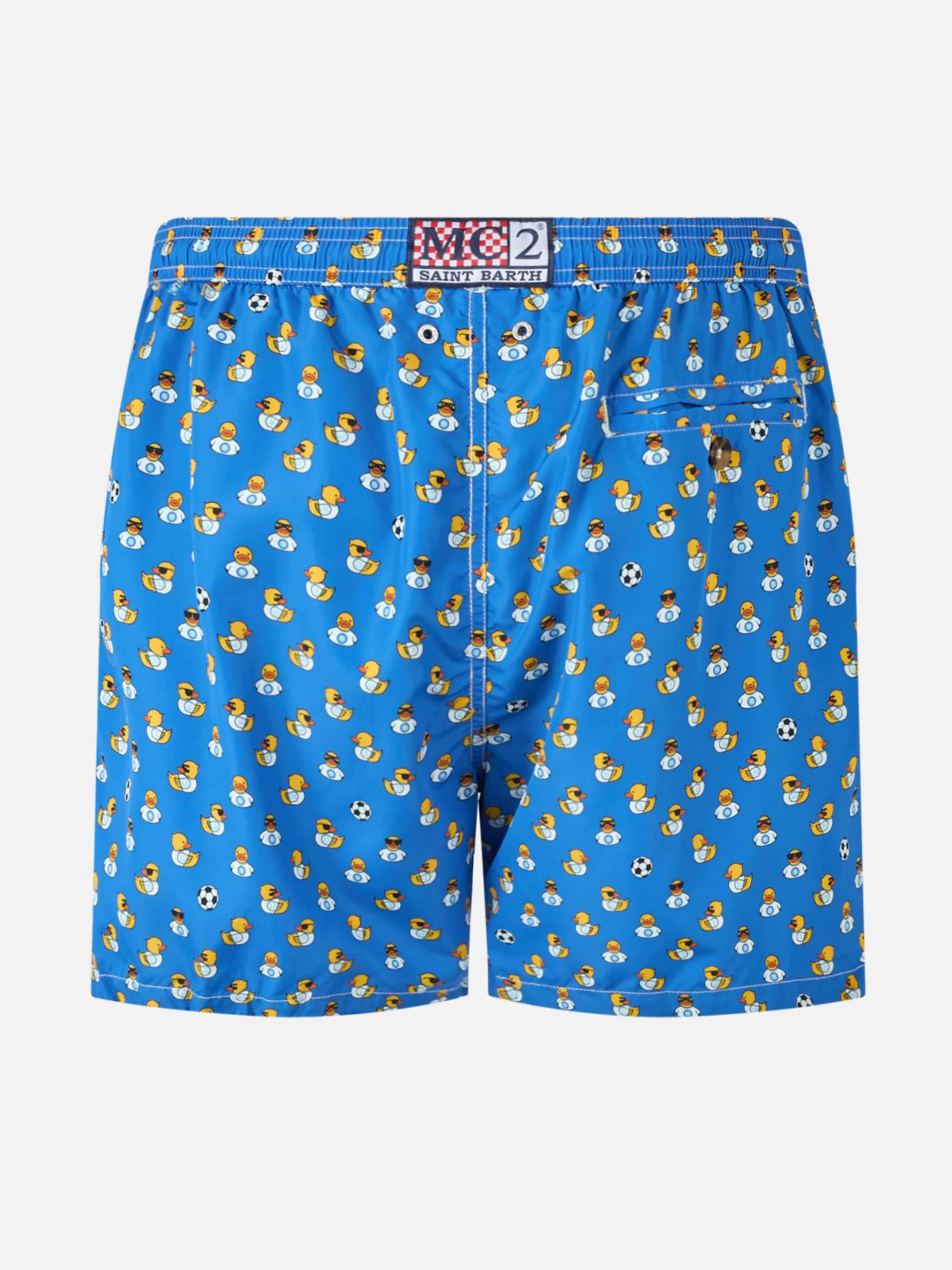 Costume da bagno da uomo in tessuto leggero con stampa logo Ducky e Na