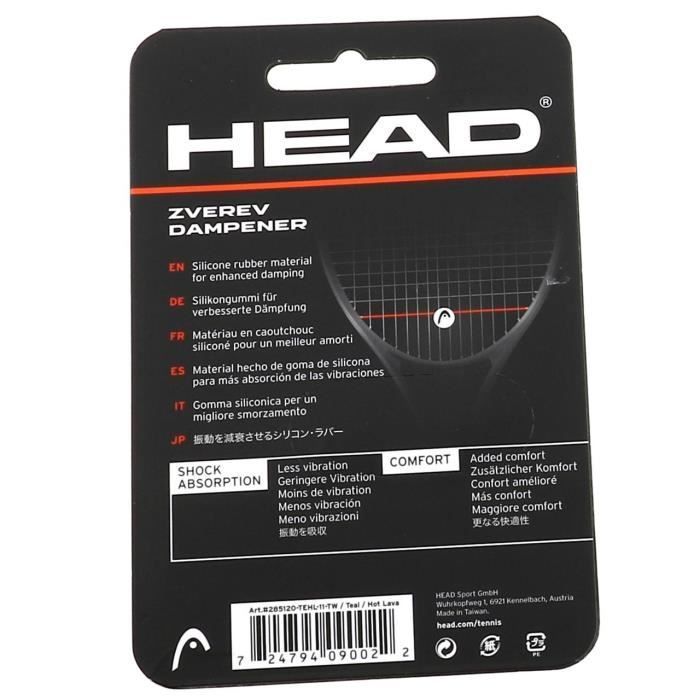 Antivibrateur - Head - Zverev - Caoutchouc - Confort amélioré - Logo sérigraphié