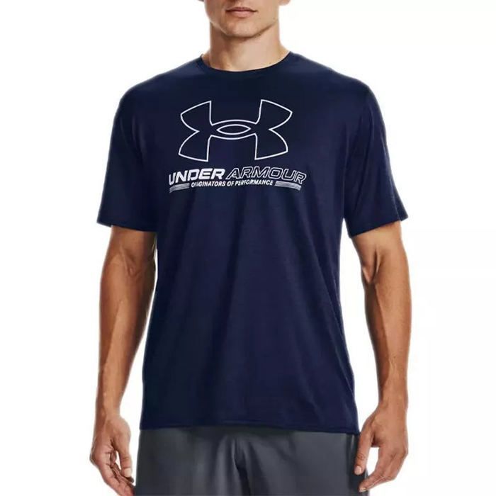 Tee-shirt Fitness - UNDER ARMOUR - TRAINING VENT GRAPHIC - Bleu marine - Manches courtes - Respirant