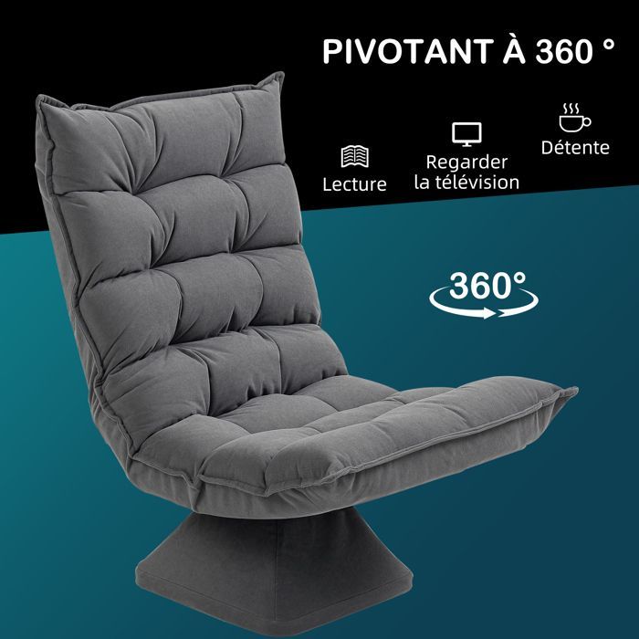 HOMCOM - Poltrona - Tecido de veludo de microfibra - 62x70x95cm - Cinza