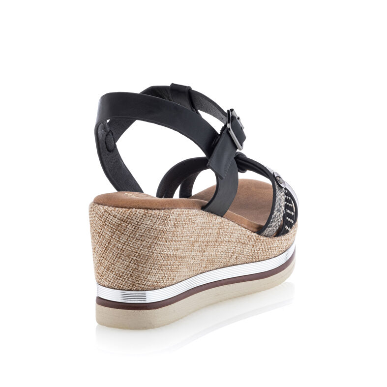 Sandalias negras para mujer / Zapatos de punta abierta