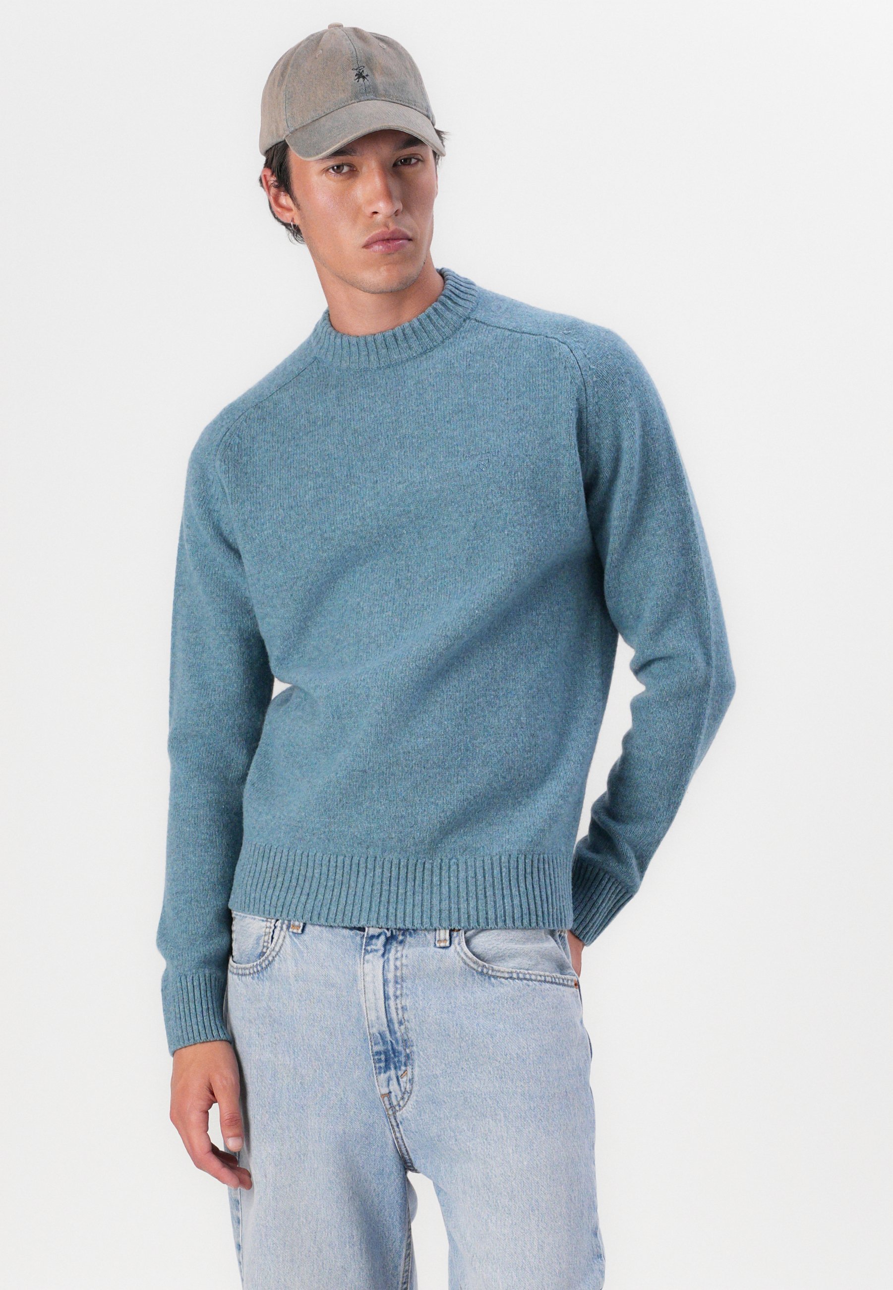 Barbour GRANGETOWN NECK SWEATER - Pullover - blauer Stein