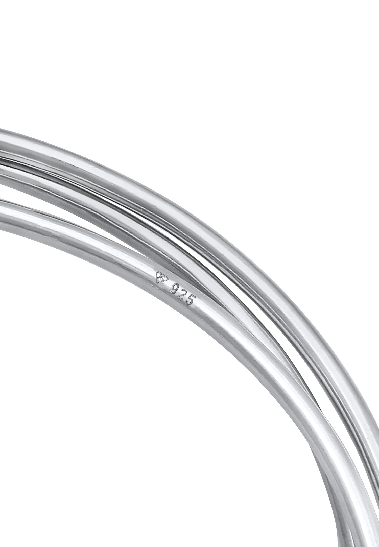 Elli PREMIUM Bracelet pour dames Triple entrelacé classique tricolore en argent sterling 925 plaqué or