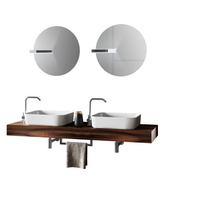 Ensemble de salle de bain double vasque ASTRA noyer