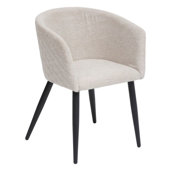 Atmosphera – 2er-Set Aubin Esszimmerstühle mit gestepptem Stoffbezug – Beige