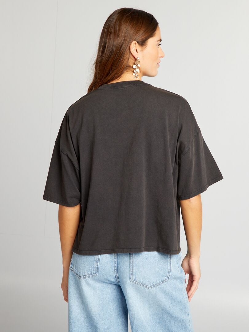 'Paperina' T-shirt met korte mouwen - ZWART