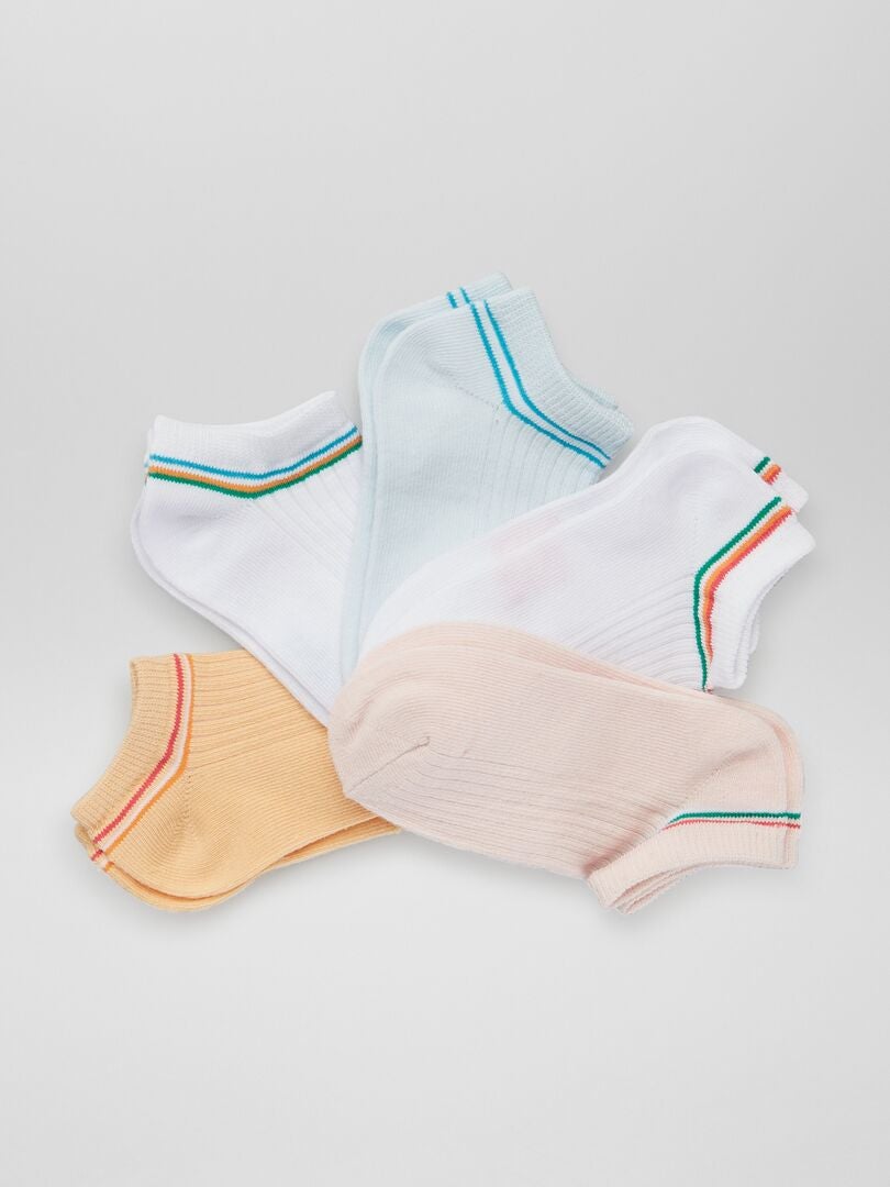 5 pares de calcetines acanalados - ROSA