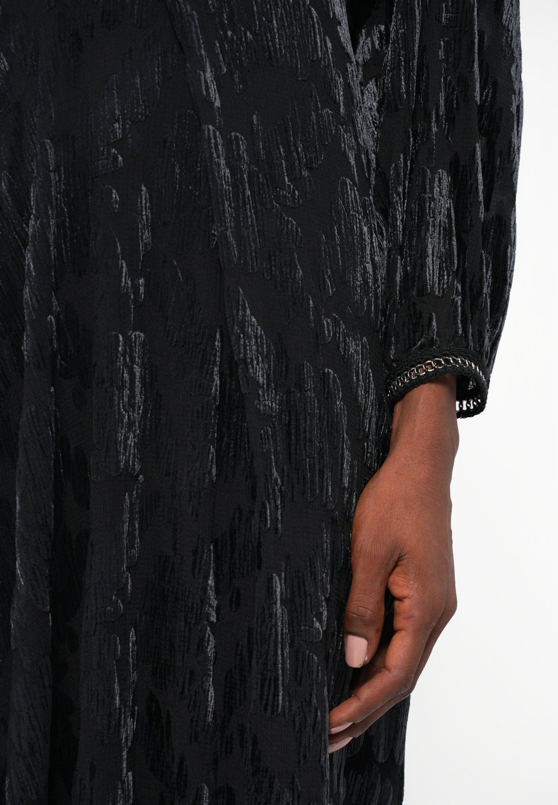 OBLEKA REGINE BURNOUT MIDI - Dnevna obleka - črna