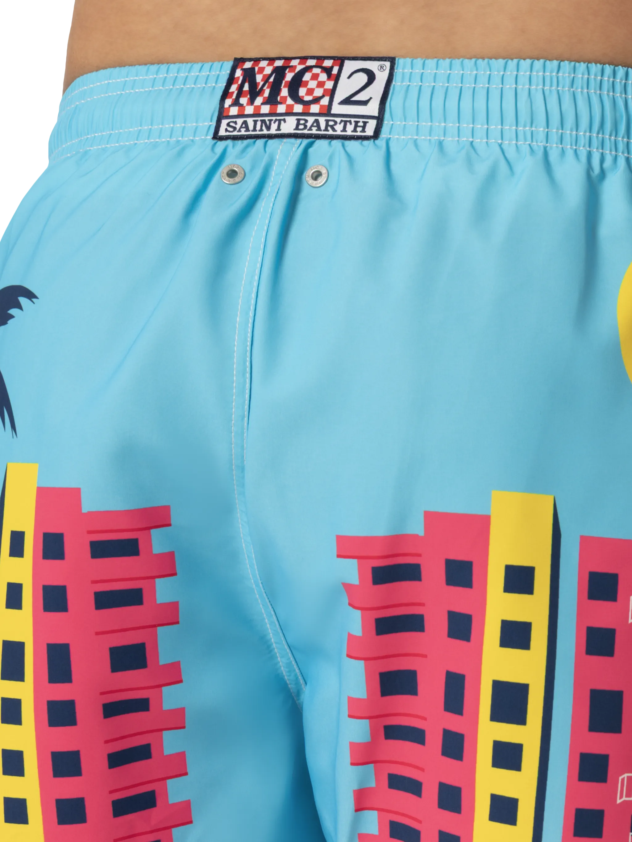 Gustavia midi-badpak met print van een ansichtkaart van Miami