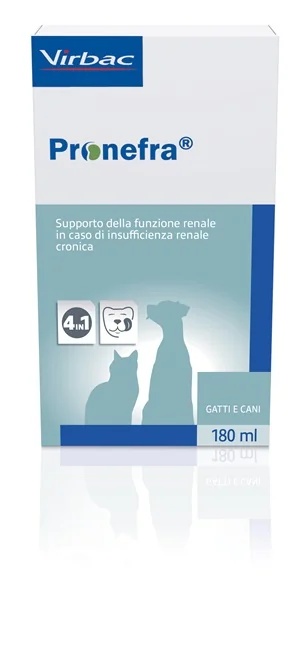Suplemento alimentar renal VIRBAC Pronefra para cães e gatos 180 ml