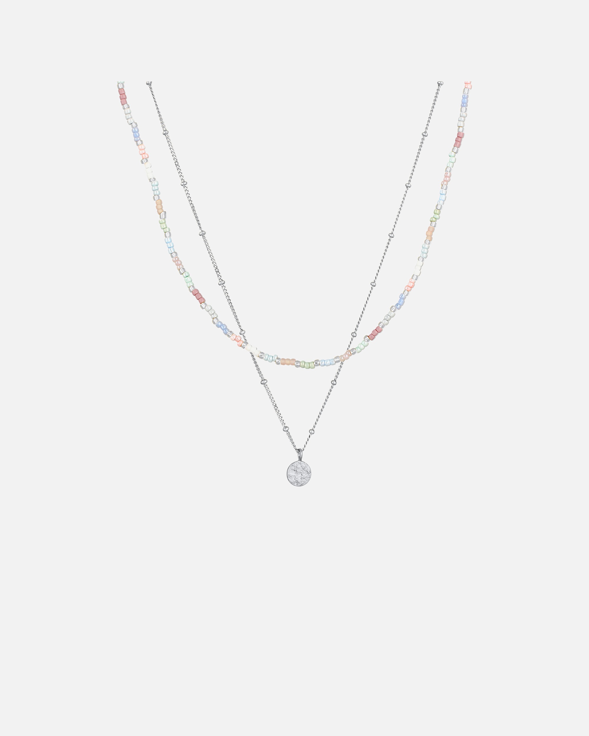 Elli Elli Couches Collier Femmes Pendentif Plaquette Chaîne Nylon Argent Sterling 925 Eté / Plage 42 cm