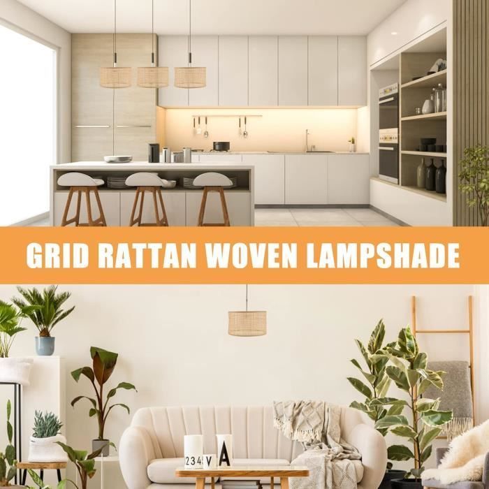 Rattan lampshade - YYV - Fabric - Beige - Contemporary - Electric