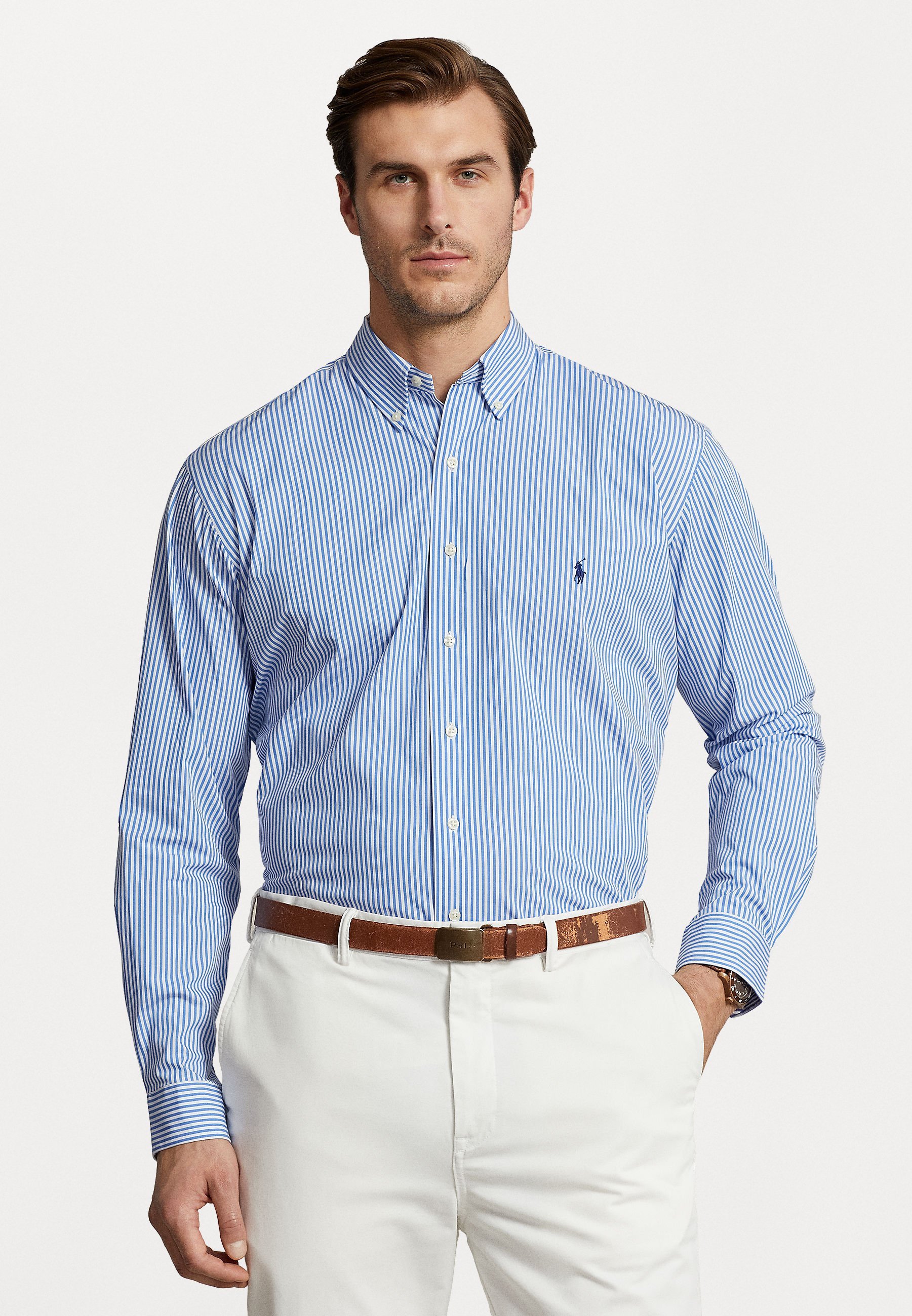 POLO RALPH LAUREN BIG & TALL LONG SLEEVE SPORT - Košile - light blue/white