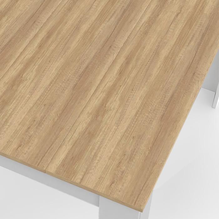 Mesa de comedor rectangular fija - IDMARKET - ROZY - Madera y blanco - 4 personas - 110 cm