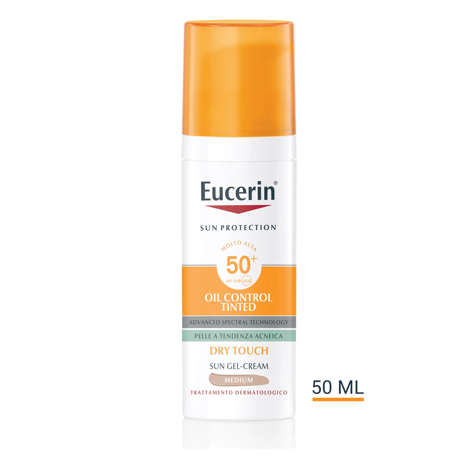 Sun Protection Oil Control Tinted Dry Touch Face Sun Gel-Creme SPF50+ - Solare viso alta prot., Crema viso colorata antimperfezioni