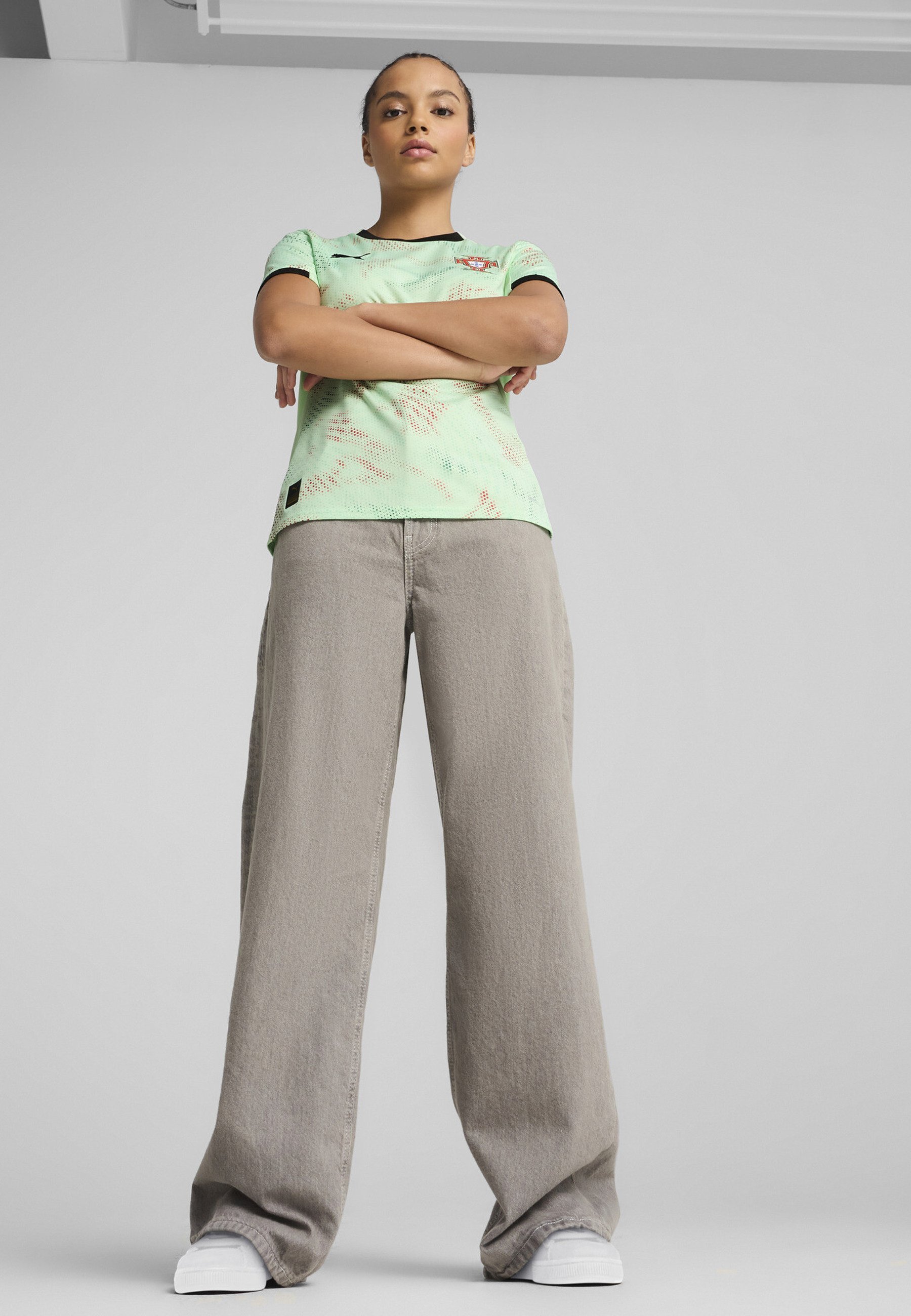 Puma FPF PORTUGAL AWAY WN JERSEY REPLICA W - Maajoukkuepelipaita - mintunvihreä/musta