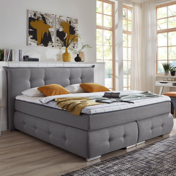 Boxspringbett Classic, γκρι, 160 x 200 εκ.