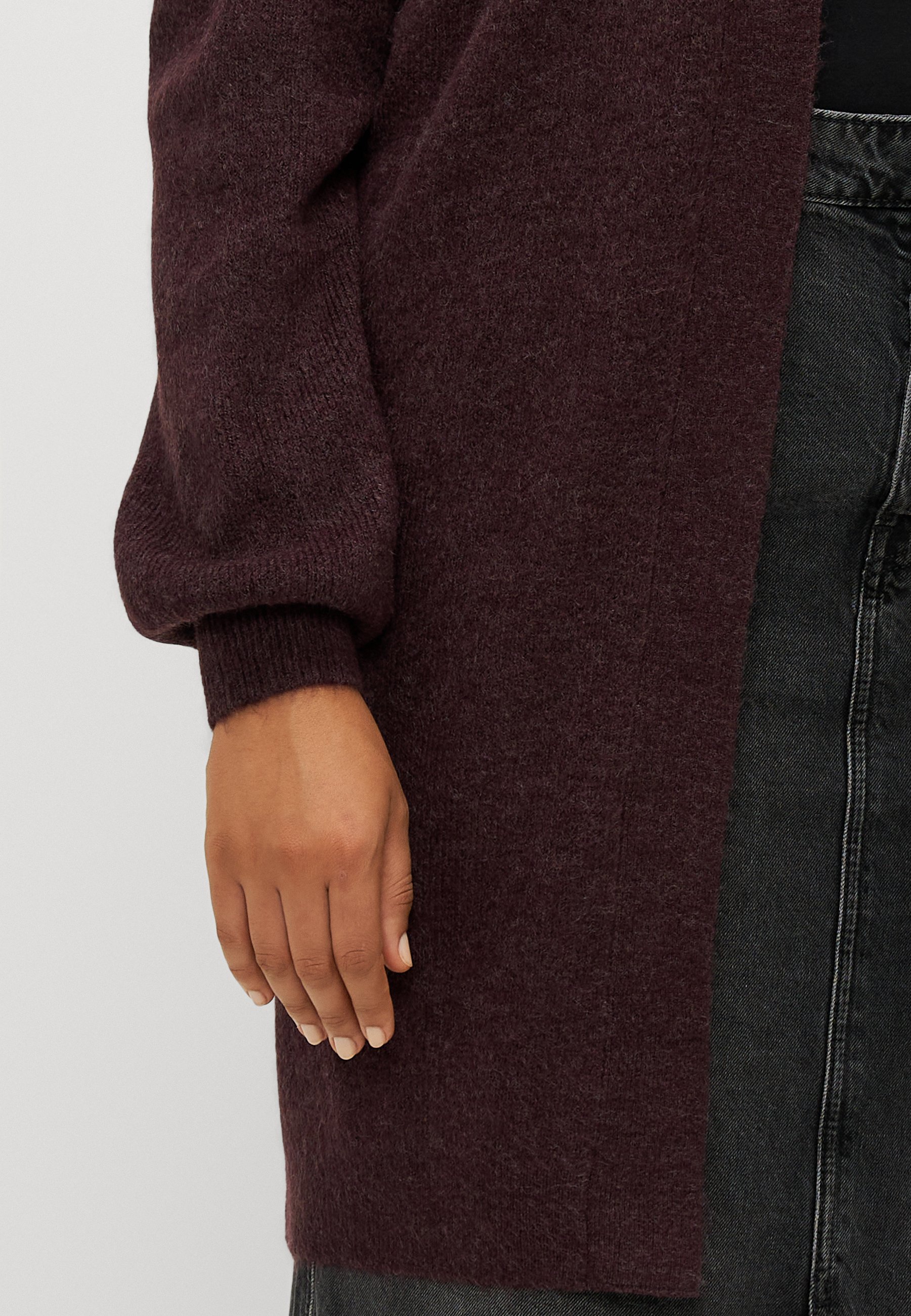 Vero Moda Curve VMRUBELLEFILE LANGE CARDIGAN - Cardigan - wijnproeverij melange