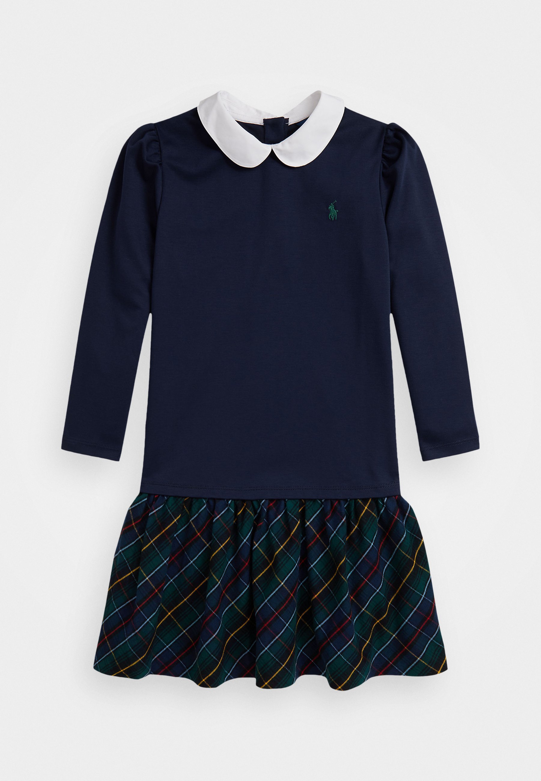 Polo Ralph Lauren geruite rok Ponte jurk - Jersey jurk - cruise marineblauw