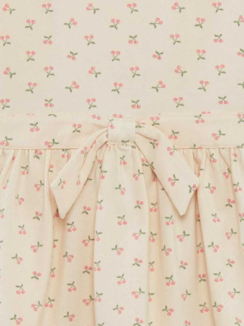 Uitlopende jurk met strik - BEIGE